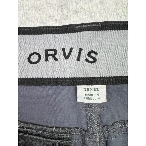 Orvis Pants Mens 36x32 Gray Nylon Stretch Water Repellent Outdoor Hiking Tech - Picture 6 of 14